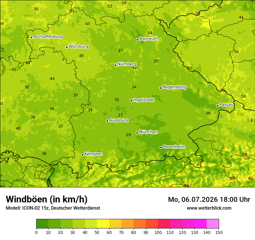 Maximale Windböen