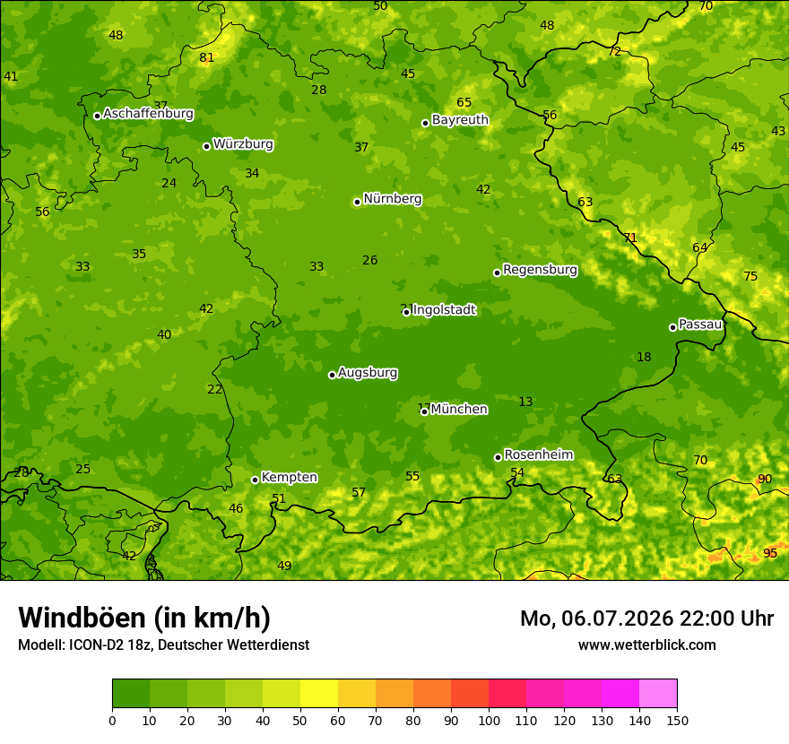 Maximale Windböen