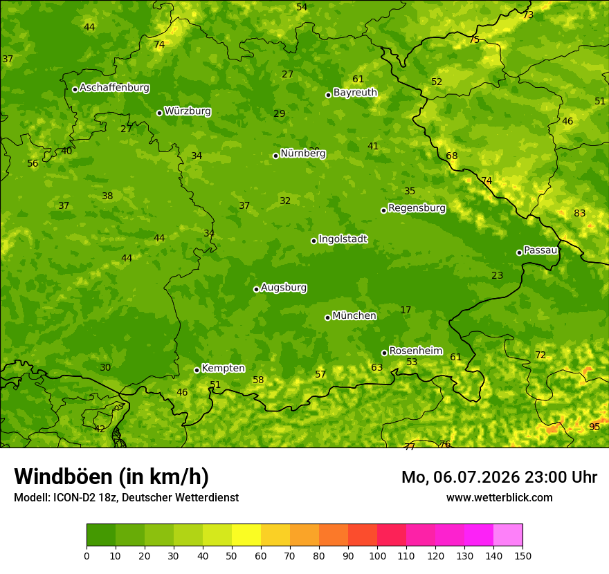 Maximale Windböen