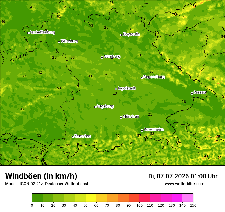 Maximale Windböen