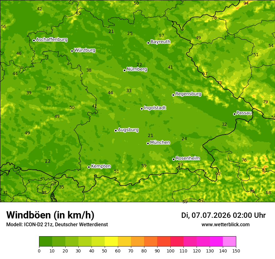 Maximale Windböen