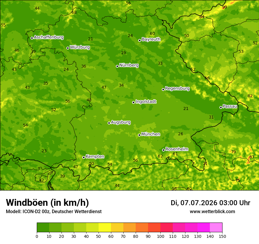 Maximale Windböen