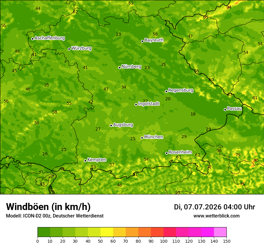 Maximale Windböen