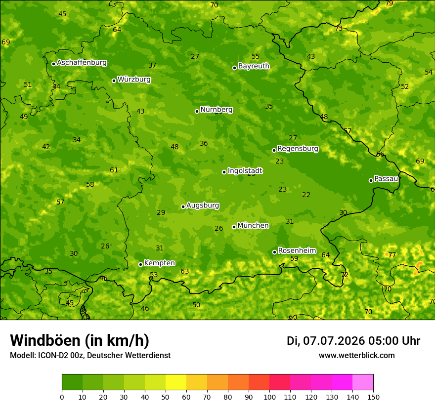 Maximale Windböen