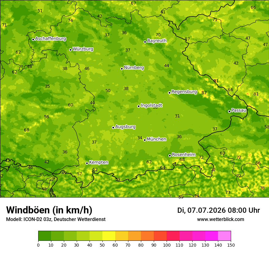Maximale Windböen