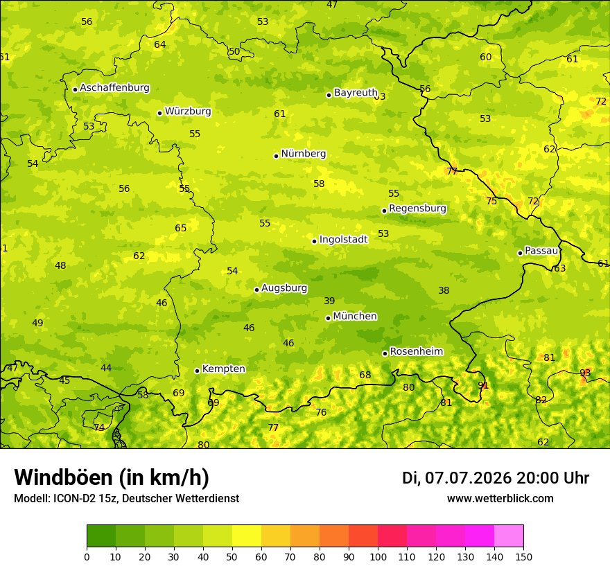 Maximale Windböen