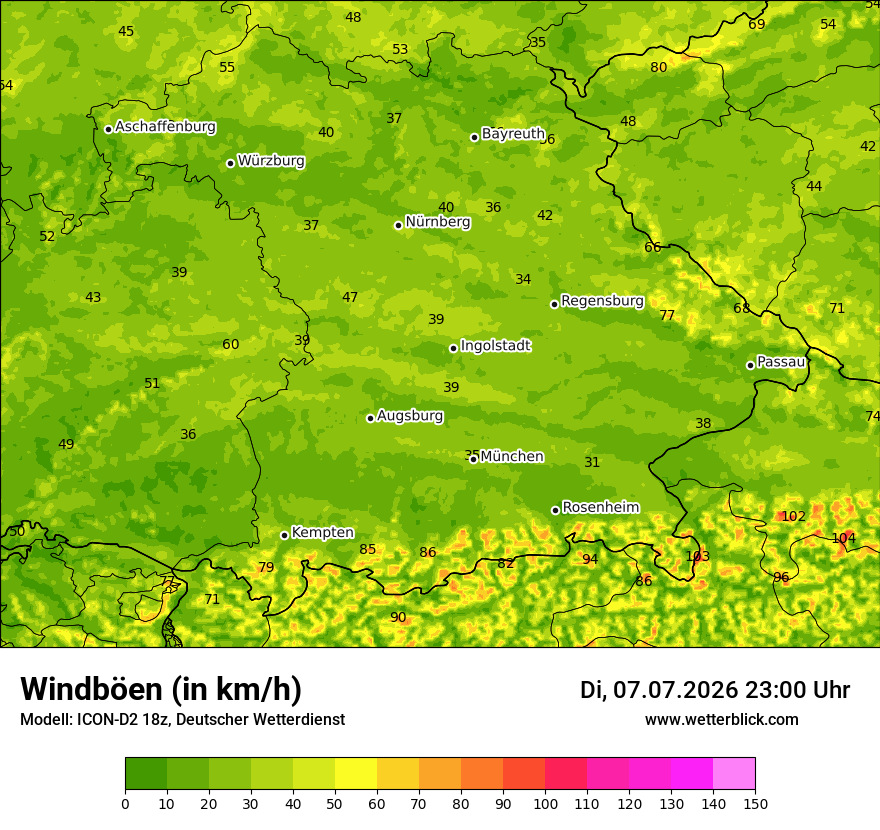 Maximale Windböen