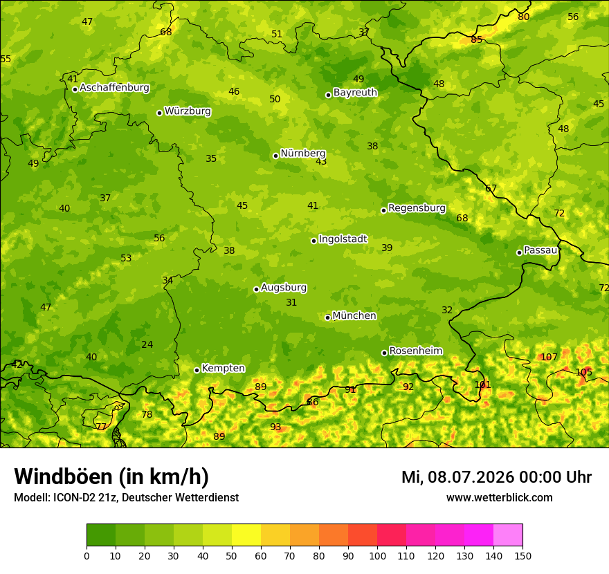 Maximale Windböen