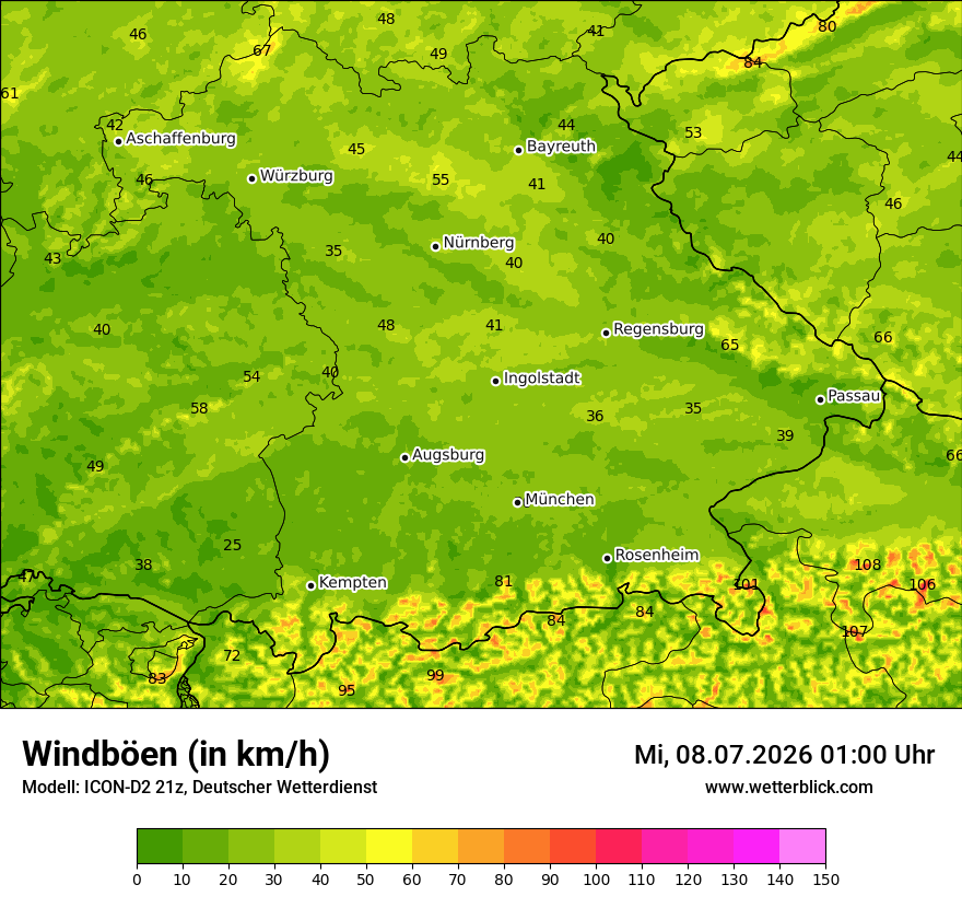 Maximale Windböen