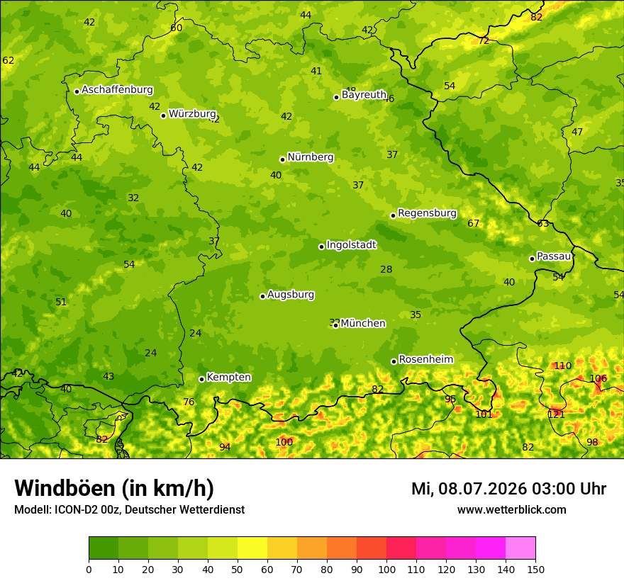 Maximale Windböen