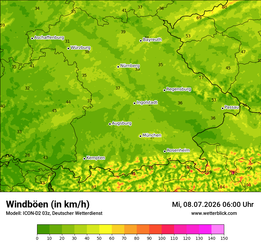 Maximale Windböen