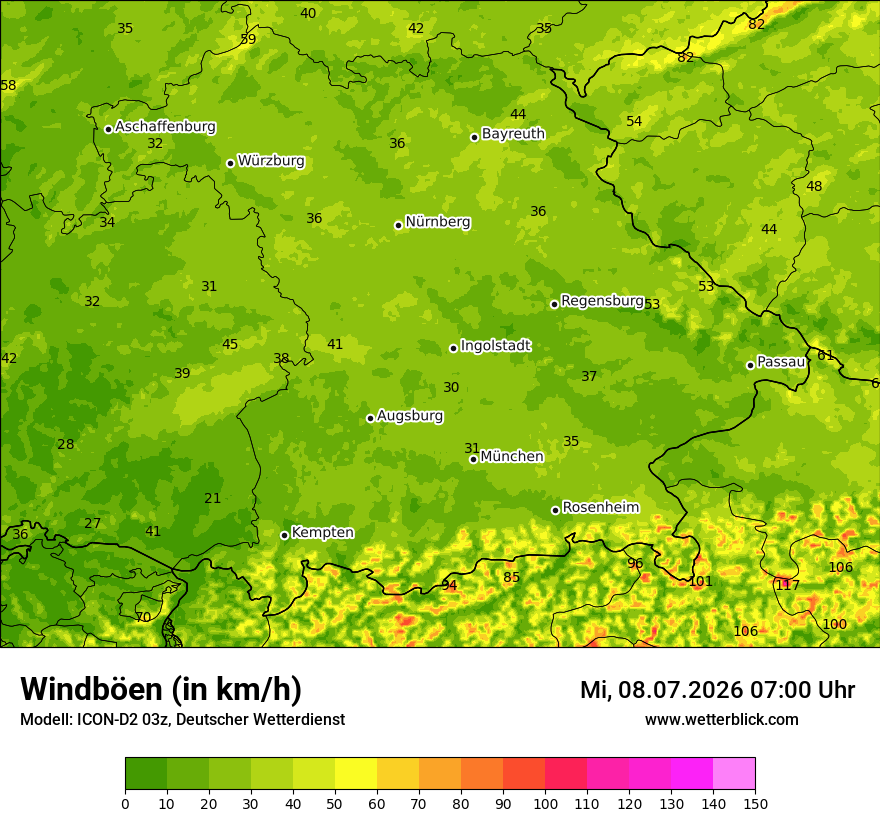 Maximale Windböen