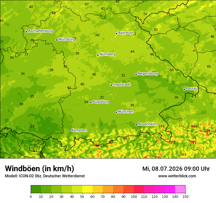 Maximale Windböen