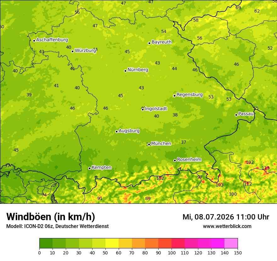 Maximale Windböen