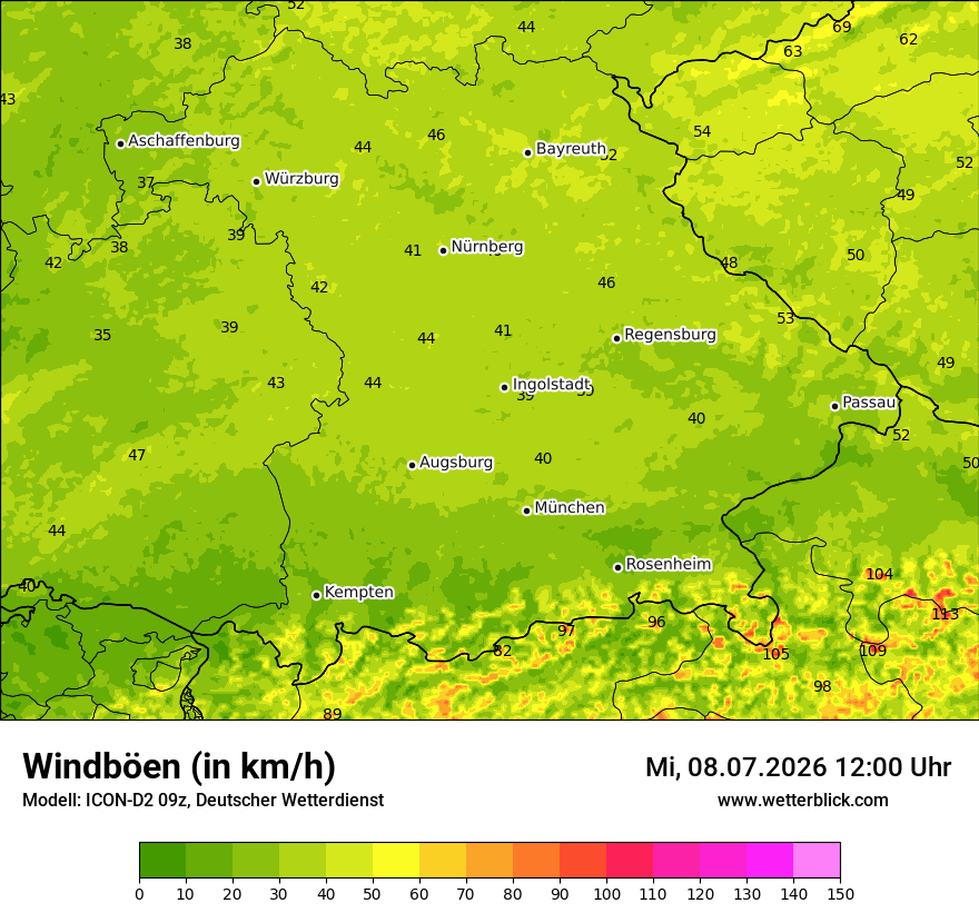 Maximale Windböen