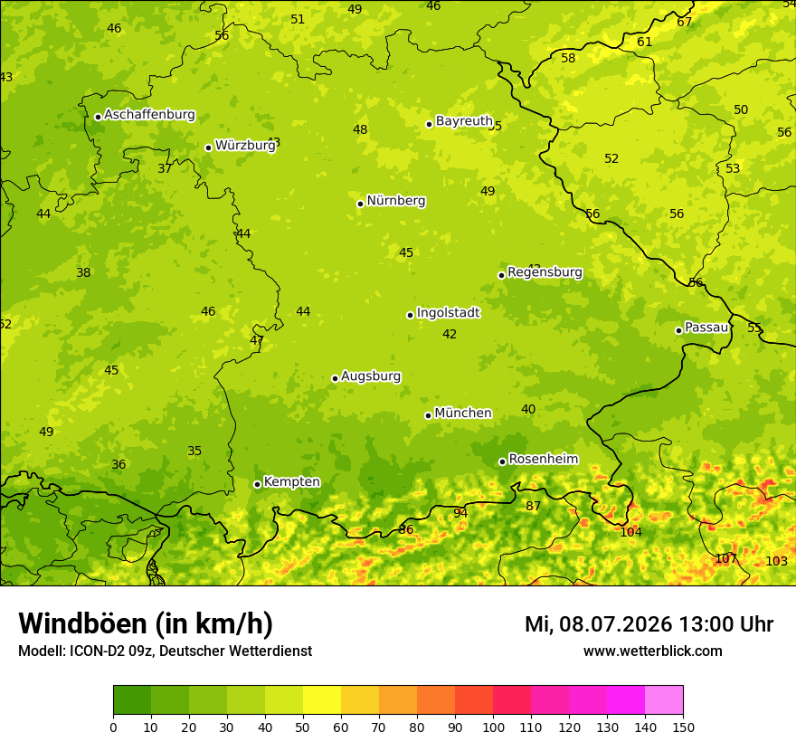 Maximale Windböen