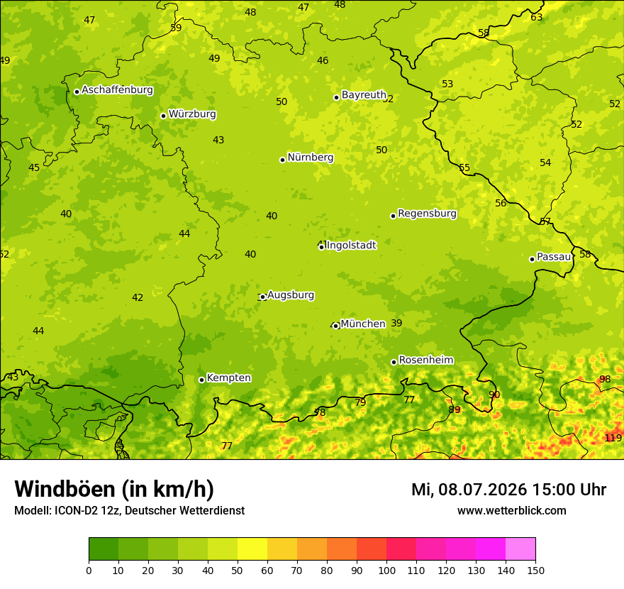 Maximale Windböen