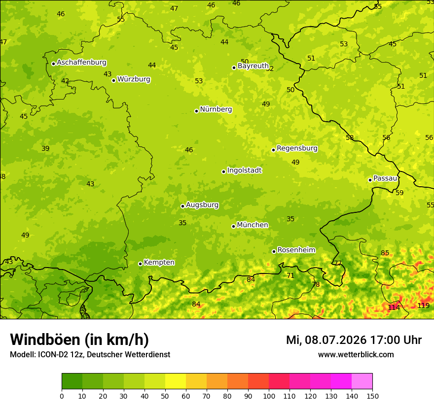 Maximale Windböen