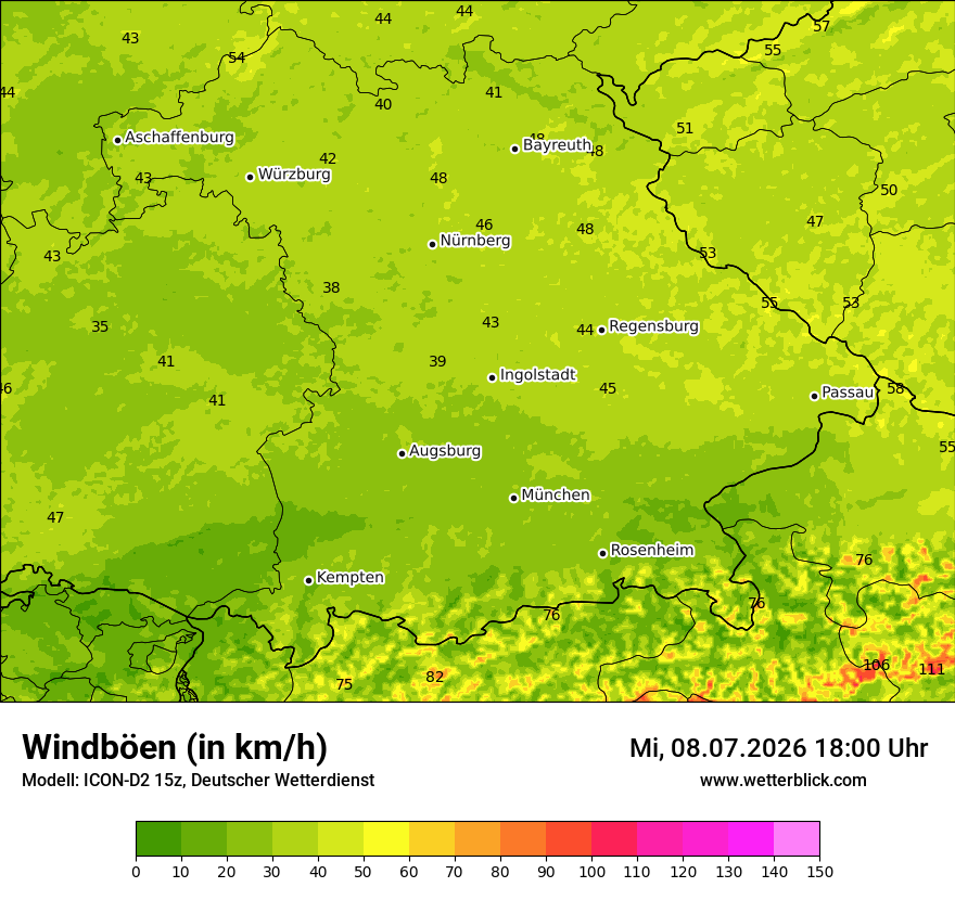 Maximale Windböen