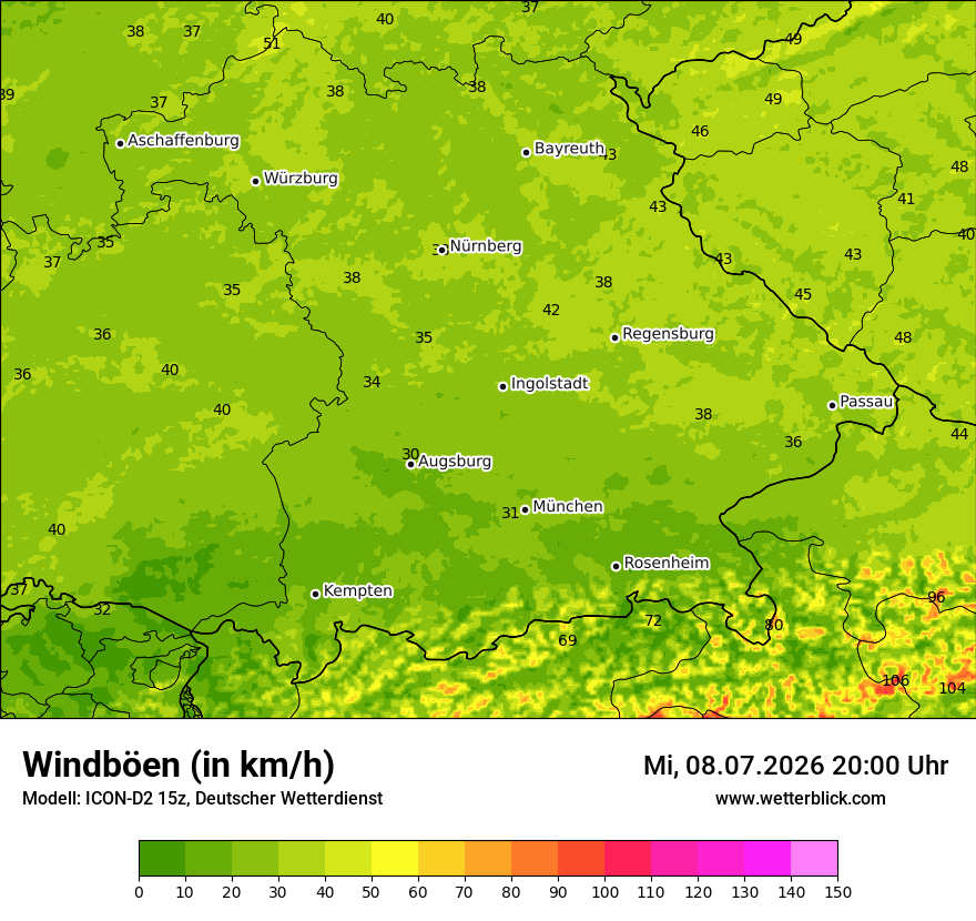 Maximale Windböen
