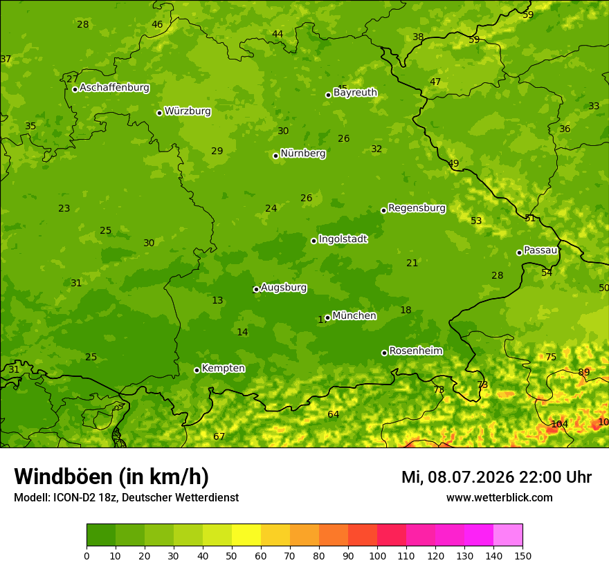 Maximale Windböen