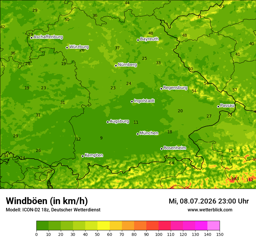 Maximale Windböen