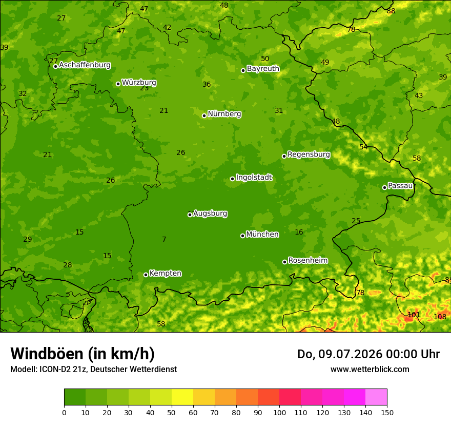 Maximale Windböen