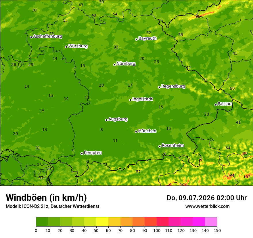 Maximale Windböen