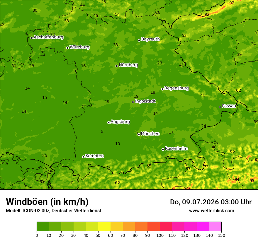 Maximale Windböen