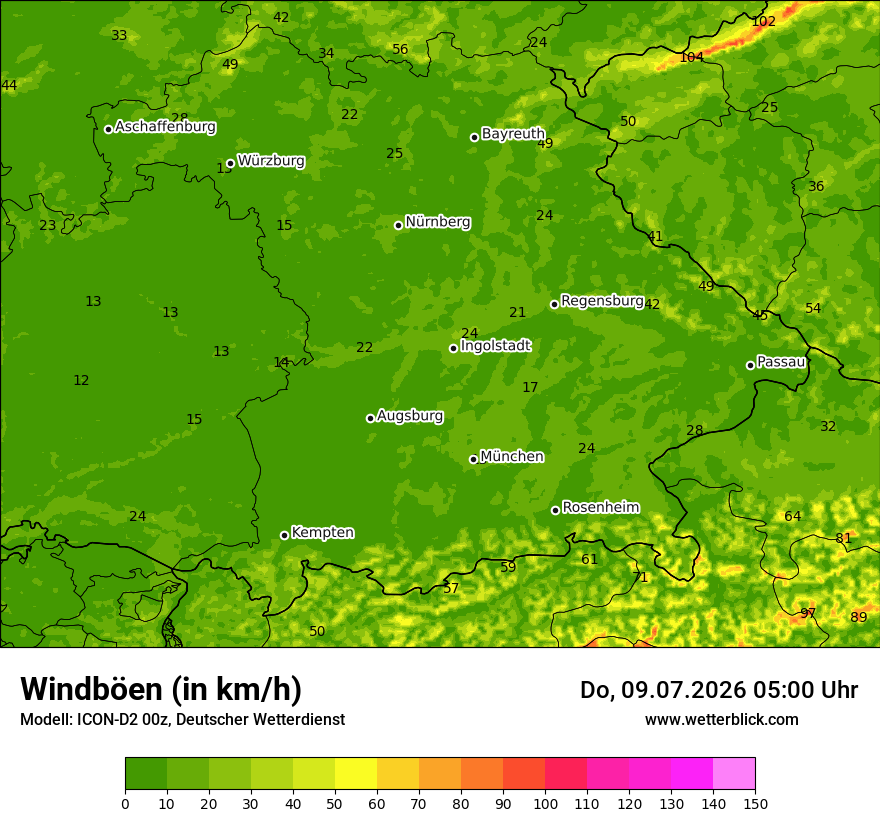 Maximale Windböen