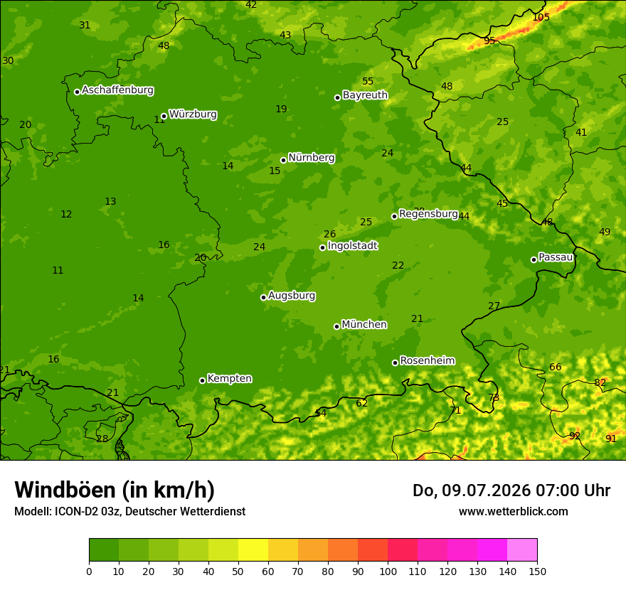 Maximale Windböen