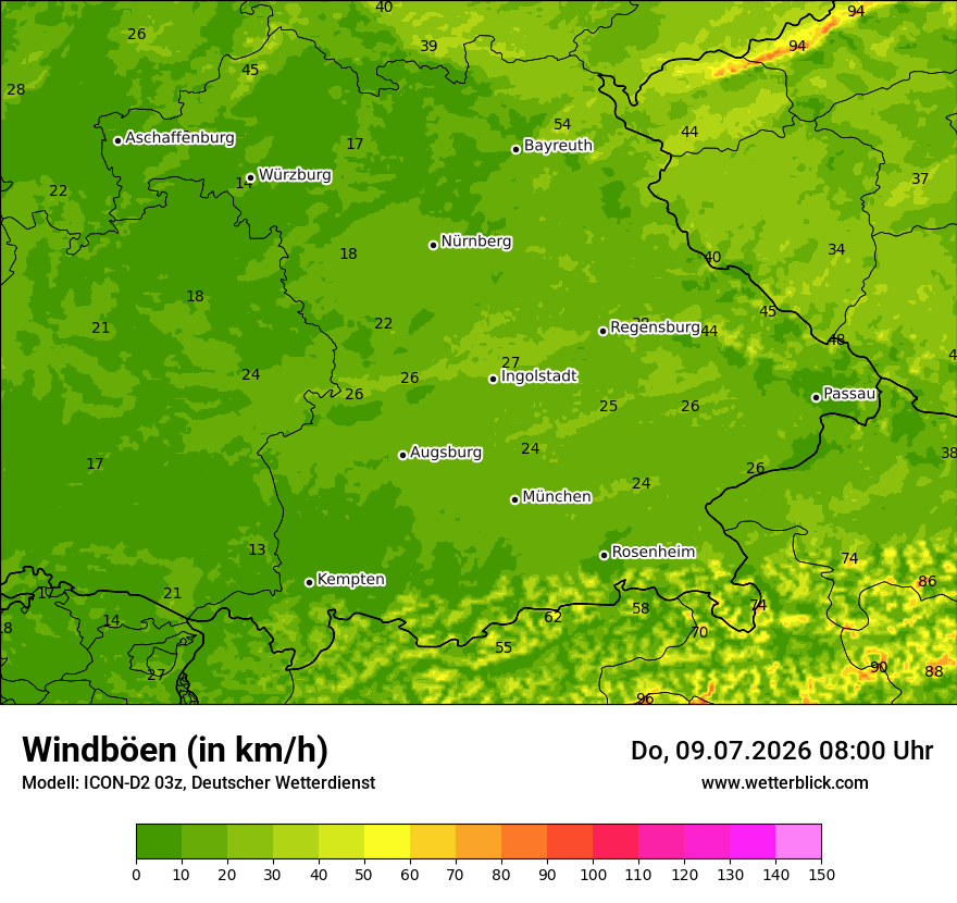 Maximale Windböen