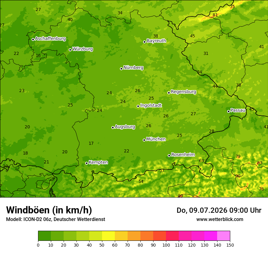 Maximale Windböen