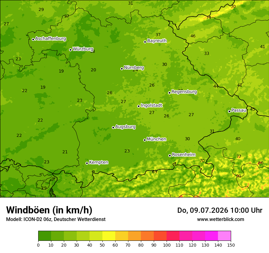 Maximale Windböen