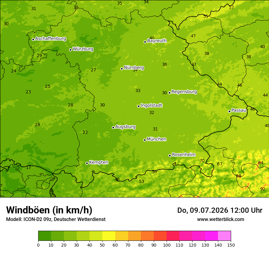 Maximale Windböen