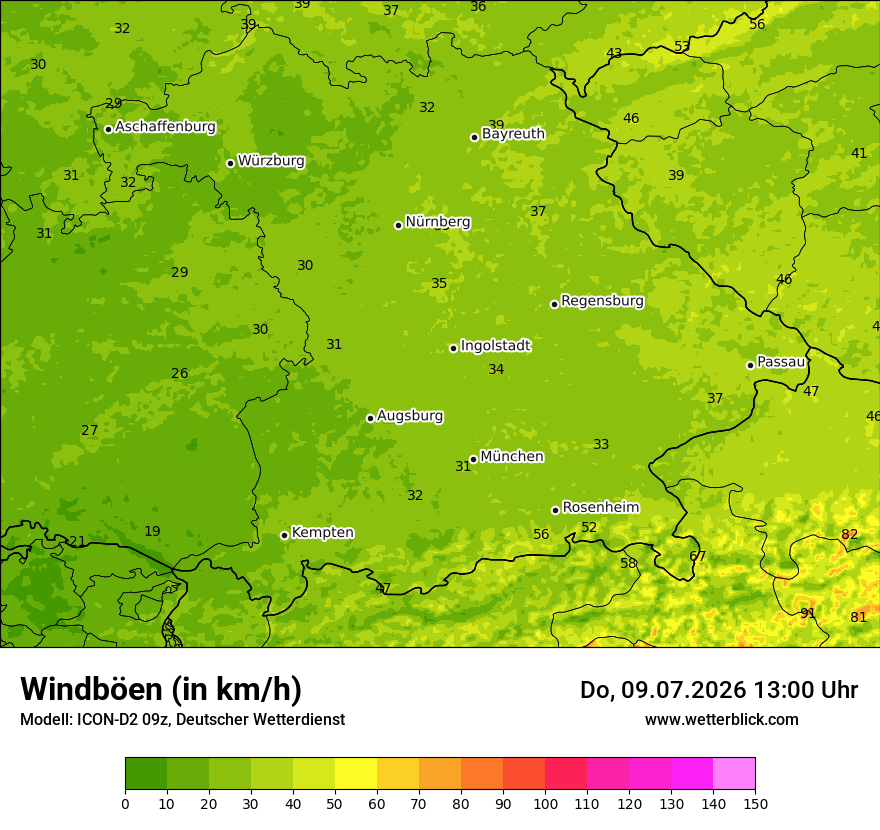 Maximale Windböen