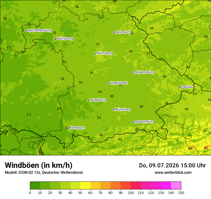 Maximale Windböen