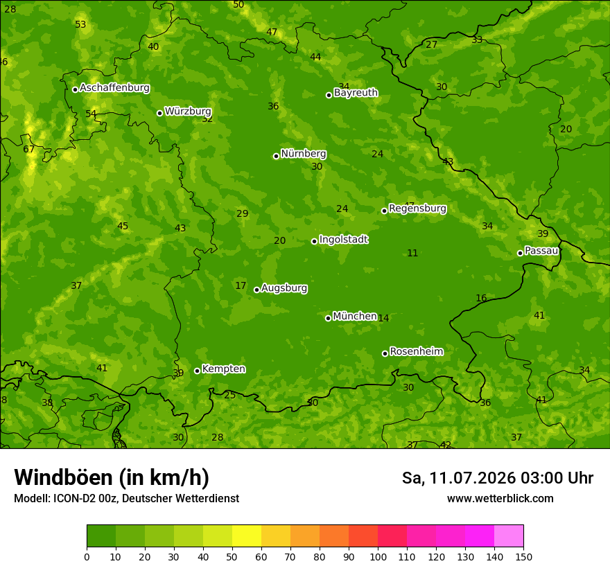 Maximale Windböen