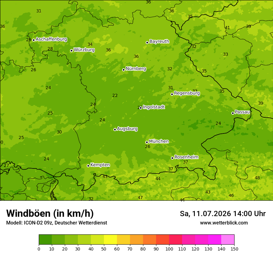 Maximale Windböen