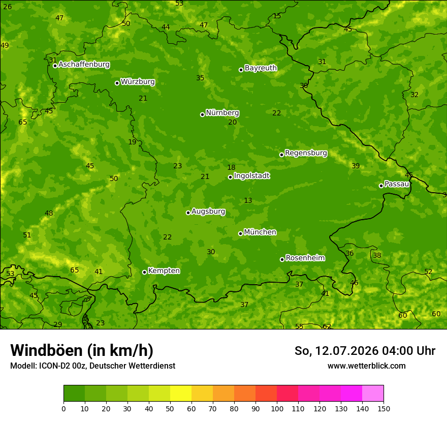Maximale Windböen