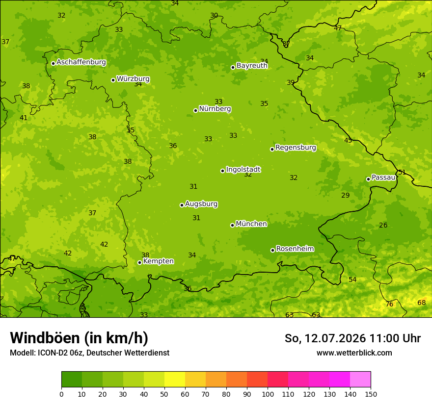 Maximale Windböen