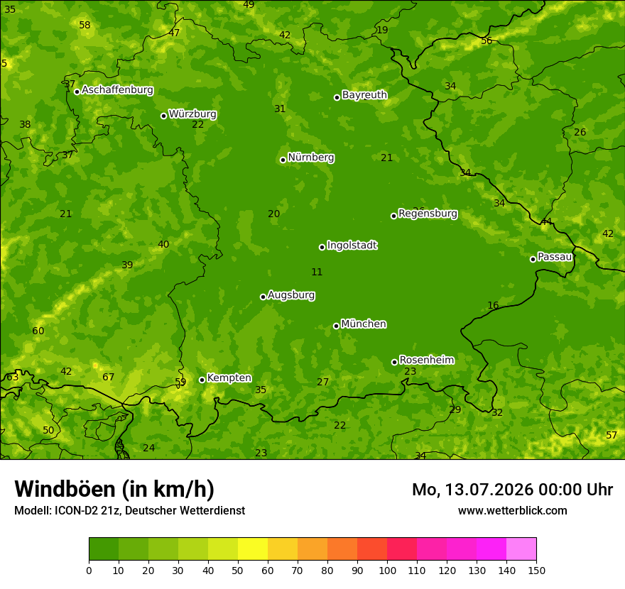 Maximale Windböen