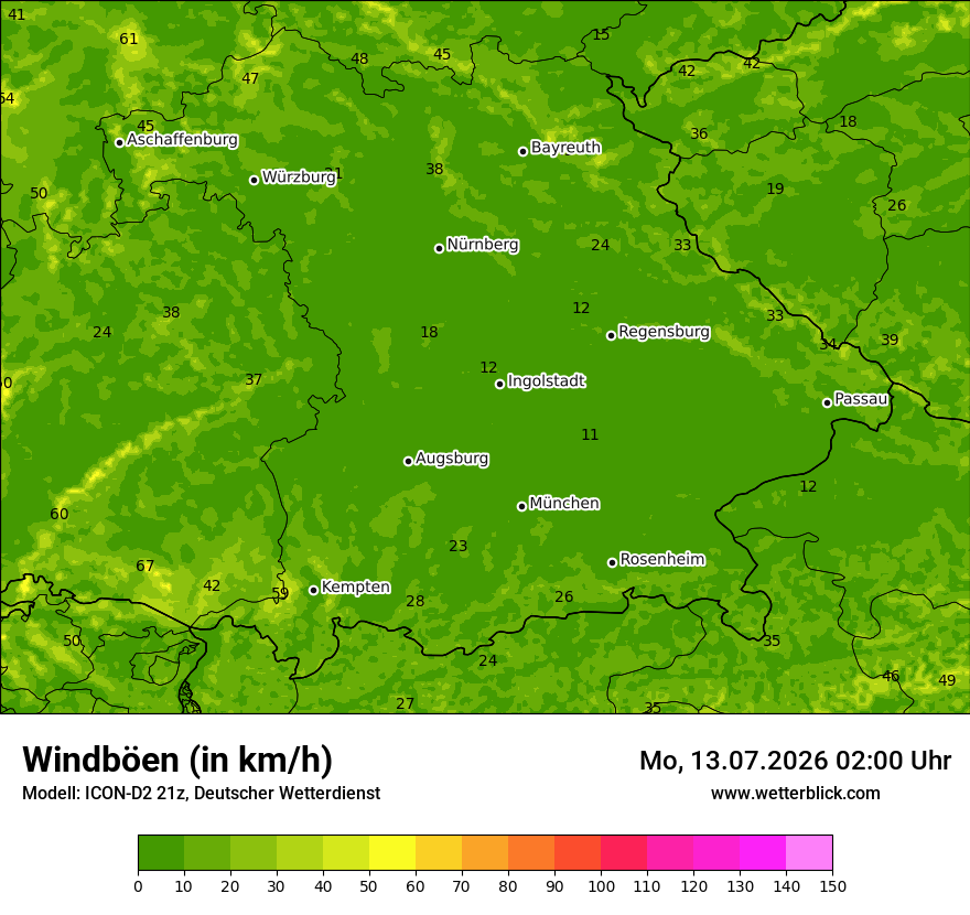 Maximale Windböen