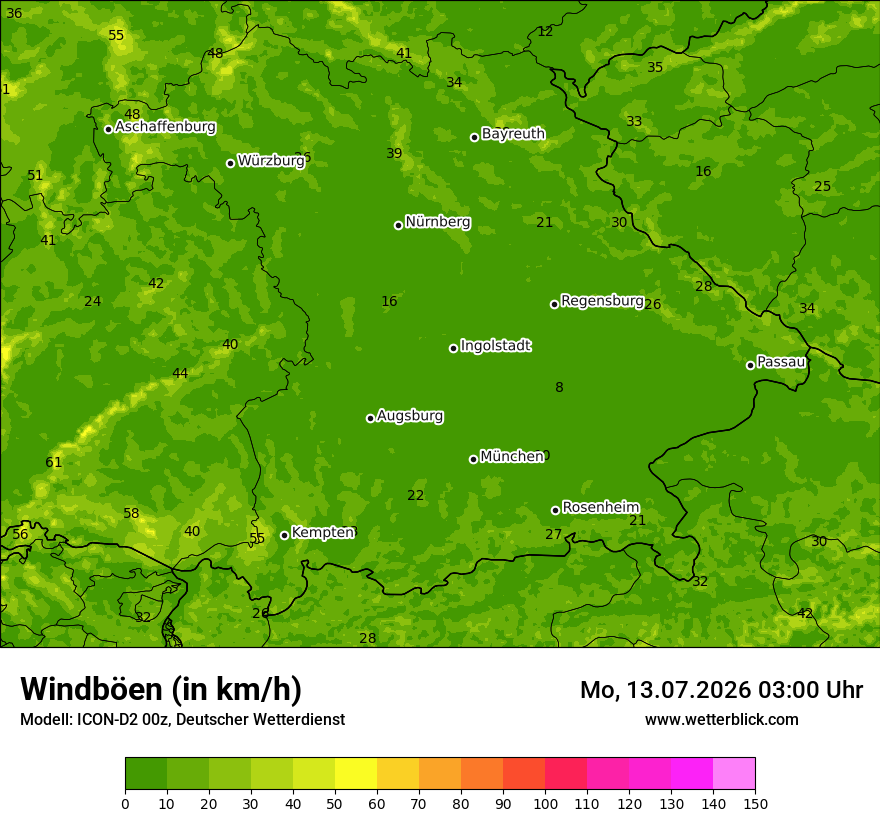 Maximale Windböen