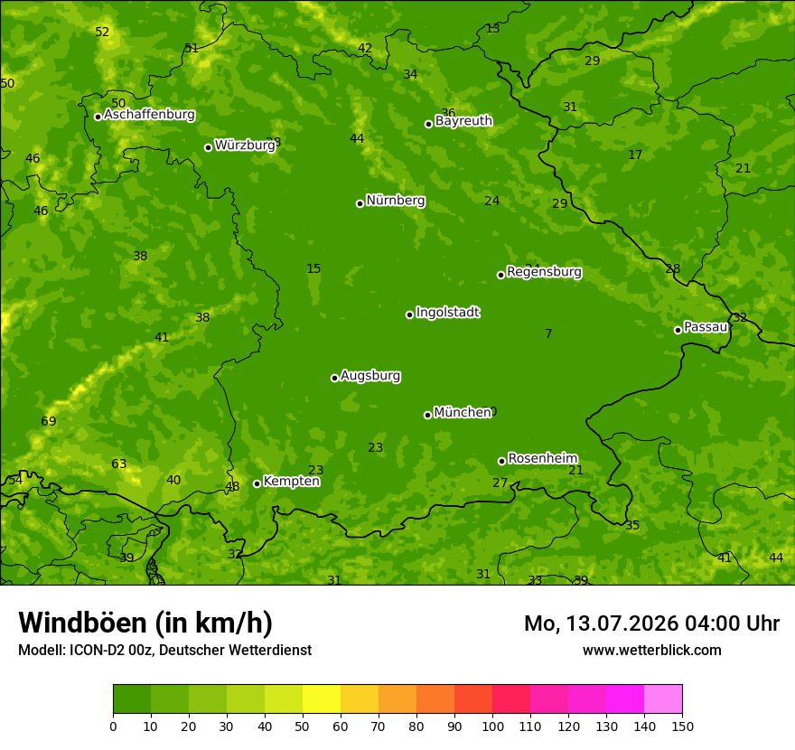 Maximale Windböen