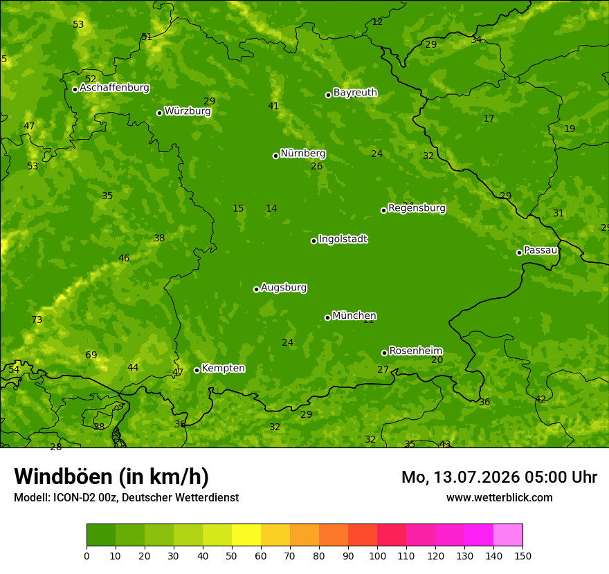 Maximale Windböen