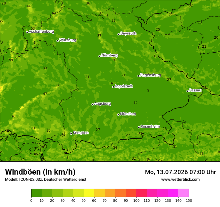 Maximale Windböen