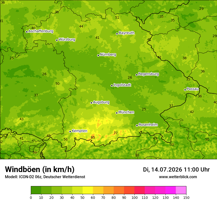 Maximale Windböen