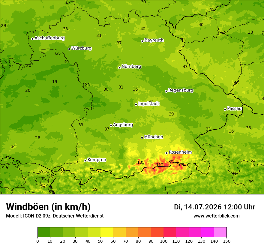 Maximale Windböen