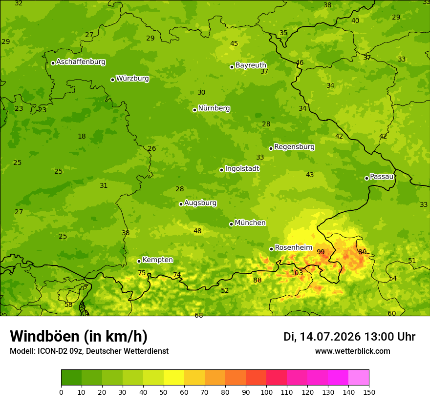 Maximale Windböen
